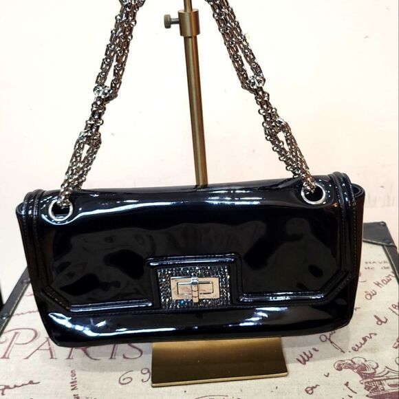 Authentic Chanel Black Patent Leather Handbag - Picture 1 of 16